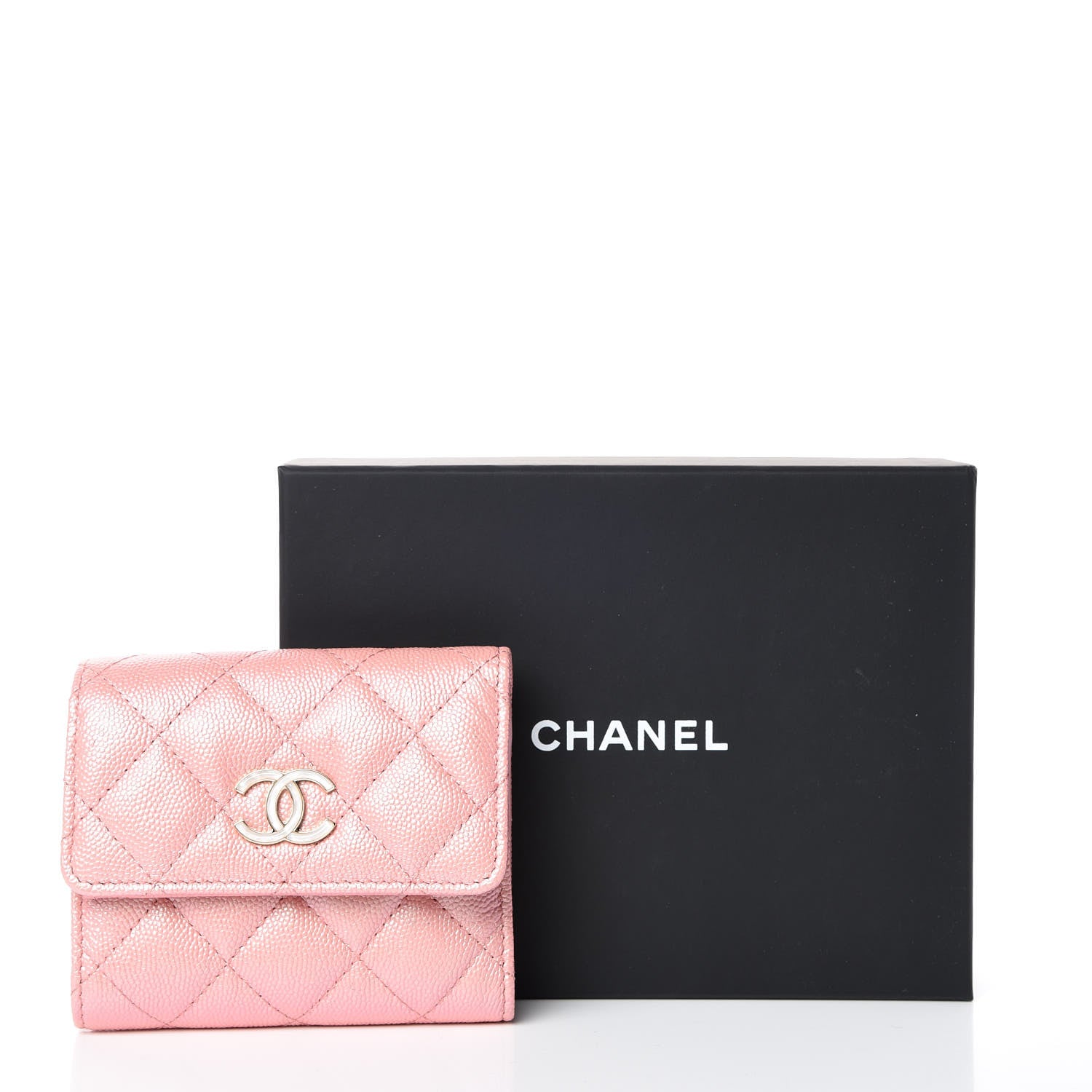 Chanel Iridescent Caviar Quilted Small Flap Wallet Rose Pink 10 of 10