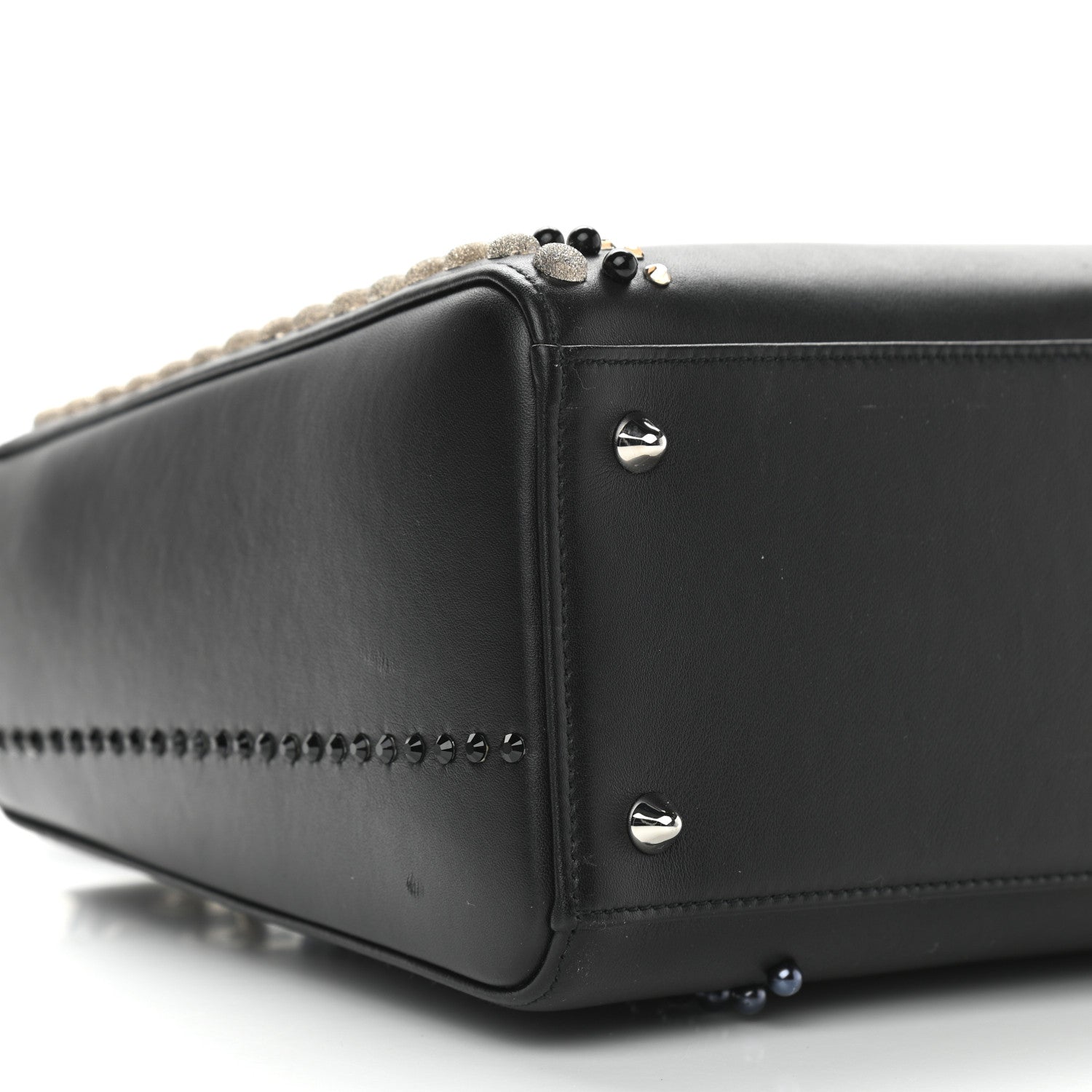 Christian Dior Calfskin Studded Medium Lady Dior Black 10 of 11