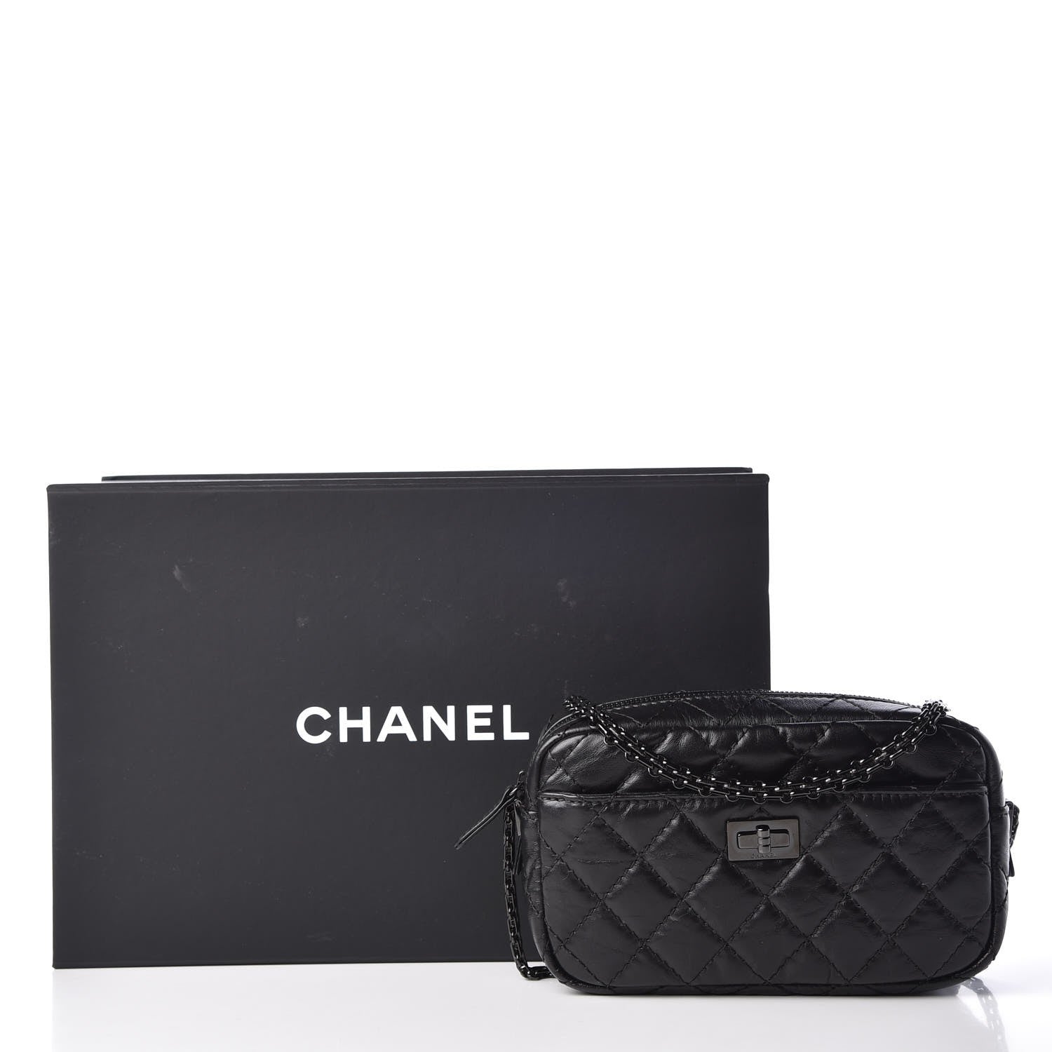 Chanel Aged Calfskin Quilted Mini Reissue Camera Case So Black 11 of 11