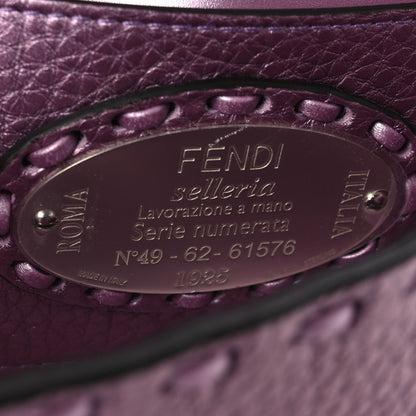 Fendi Metallic Cuoio Roma Sellerissima Nappa Sintetica Tape Stitch Mini Baguette Rosa Placca Argento 6 of 10