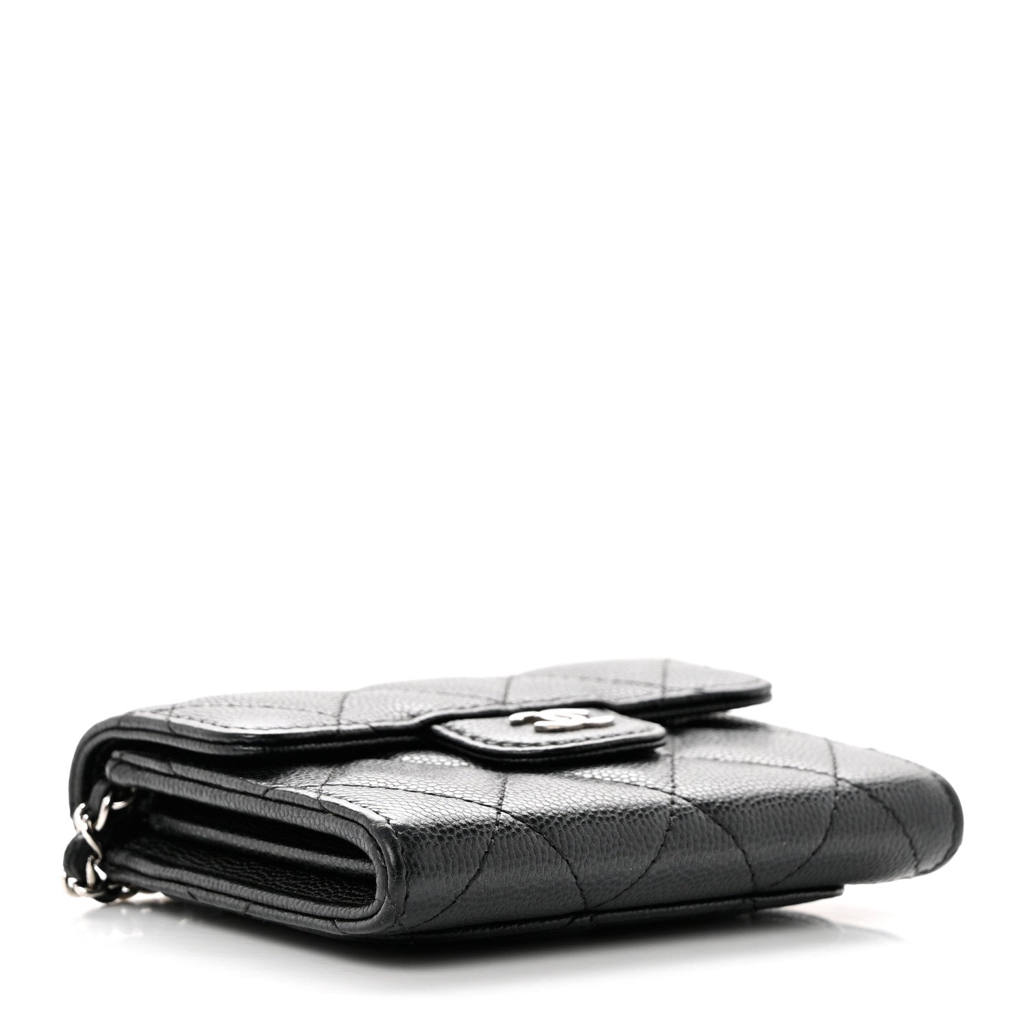 Chanel Caviar Quilted Flap Card Holder On Chain Black 4 of 8