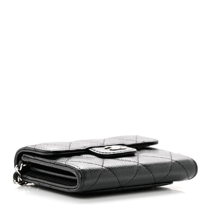 Chanel Caviar Quilted Flap Card Holder On Chain Black 4 of 8