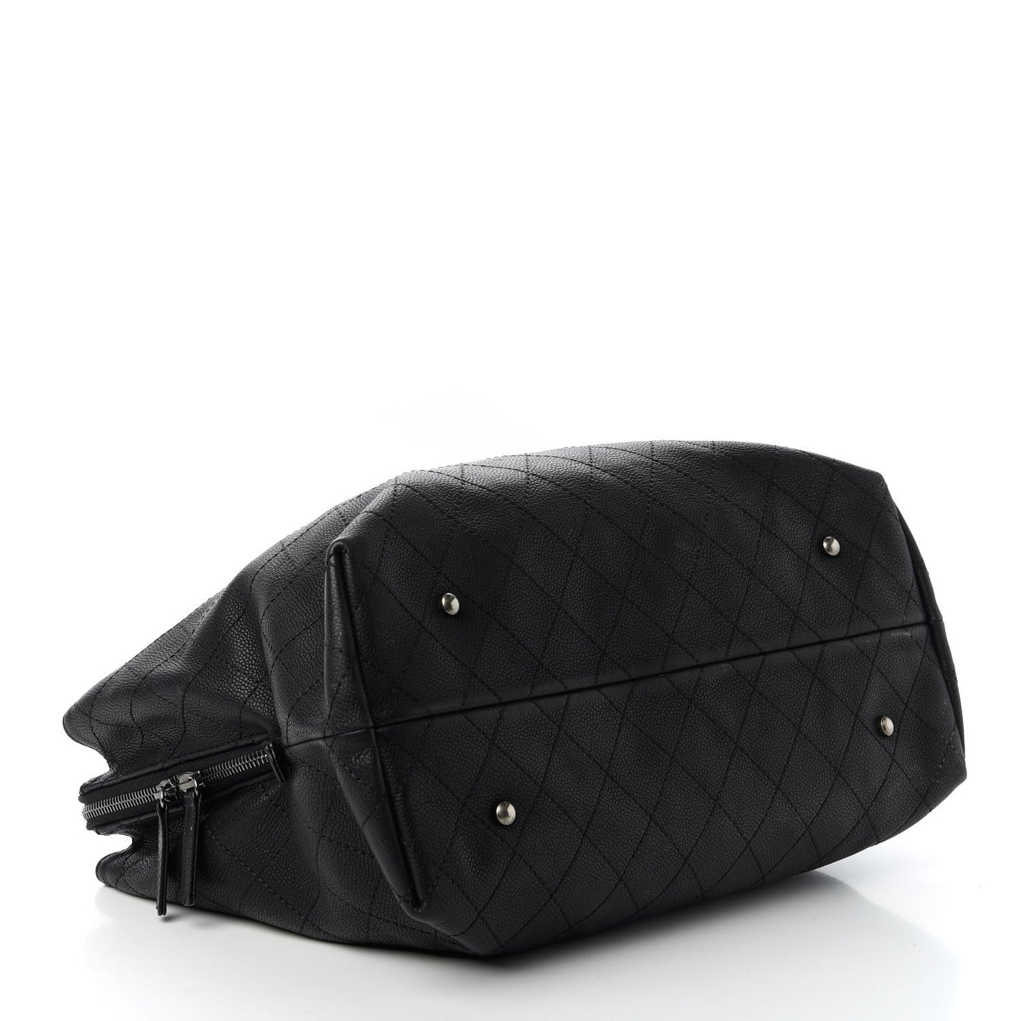 Grained Vegetal Calfskin Urban Shopping Tote Black