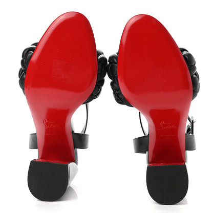 Christian Louboutin Nappa Braided Brio 85 Block Heel Sandals 39 Black 5 of 8