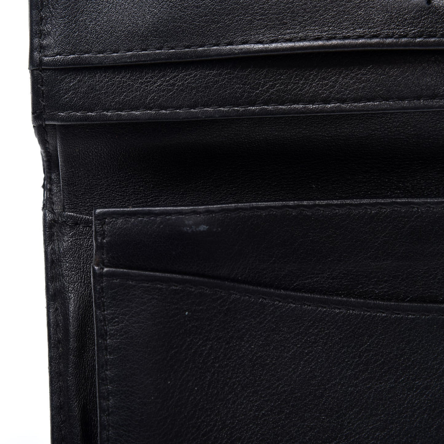 Patent Calfskin Quilted Yen Wallet Black