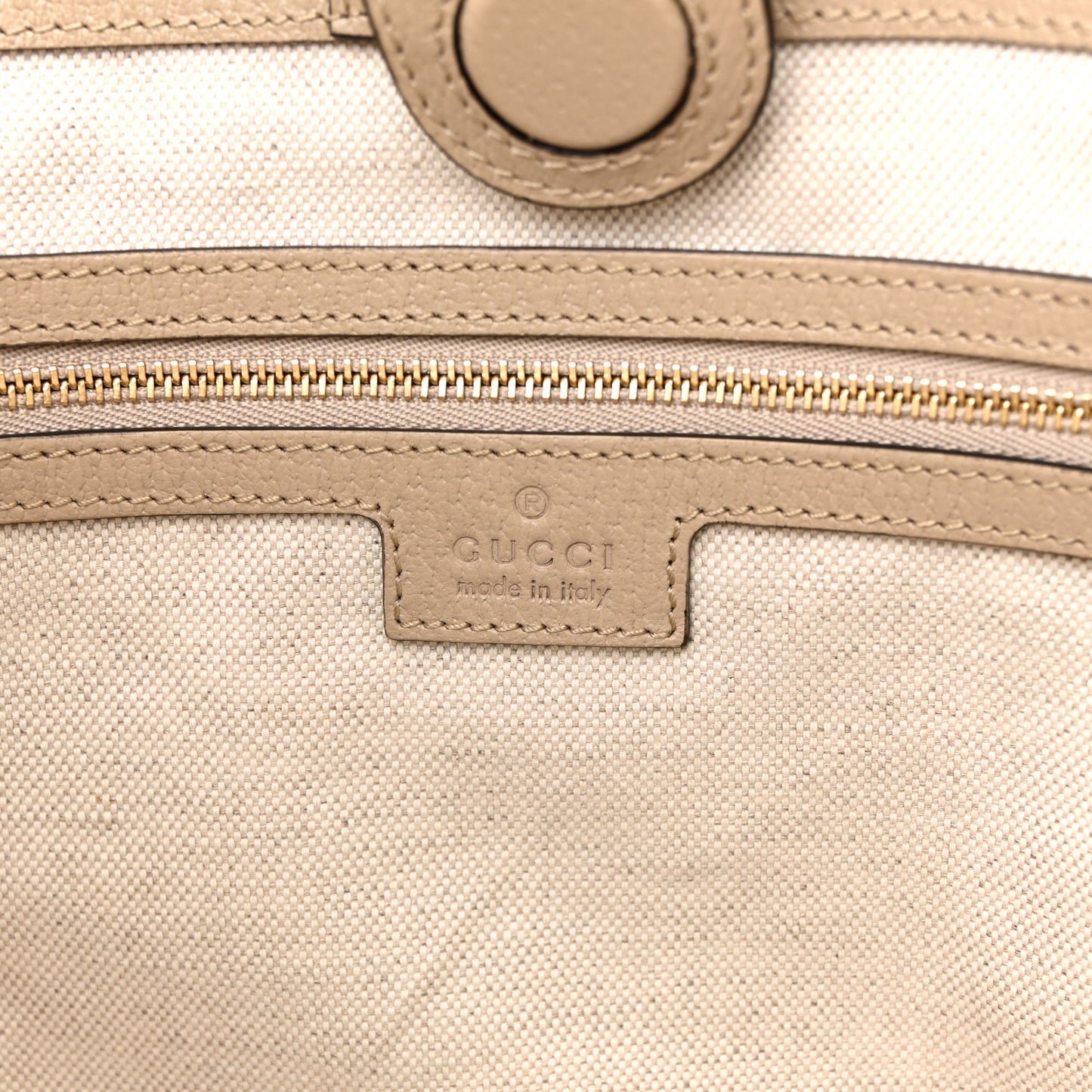 GG Supreme Monogram Textured Dollar Calfskin Web Medium Ophidia Shopping Tote Beige Mystic White Oatmeal