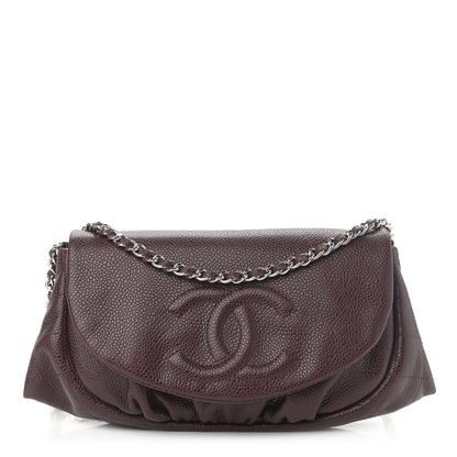 Chanel Caviar Half Moon Wallet On Chain WOC Bordeaux 1 of 12