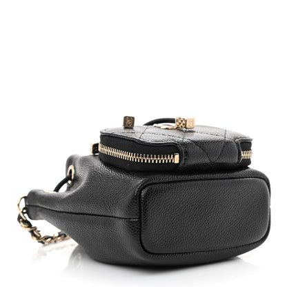 Chanel Caviar Quilted Mini CC Pocket Bucket Bag Black 4 of 10