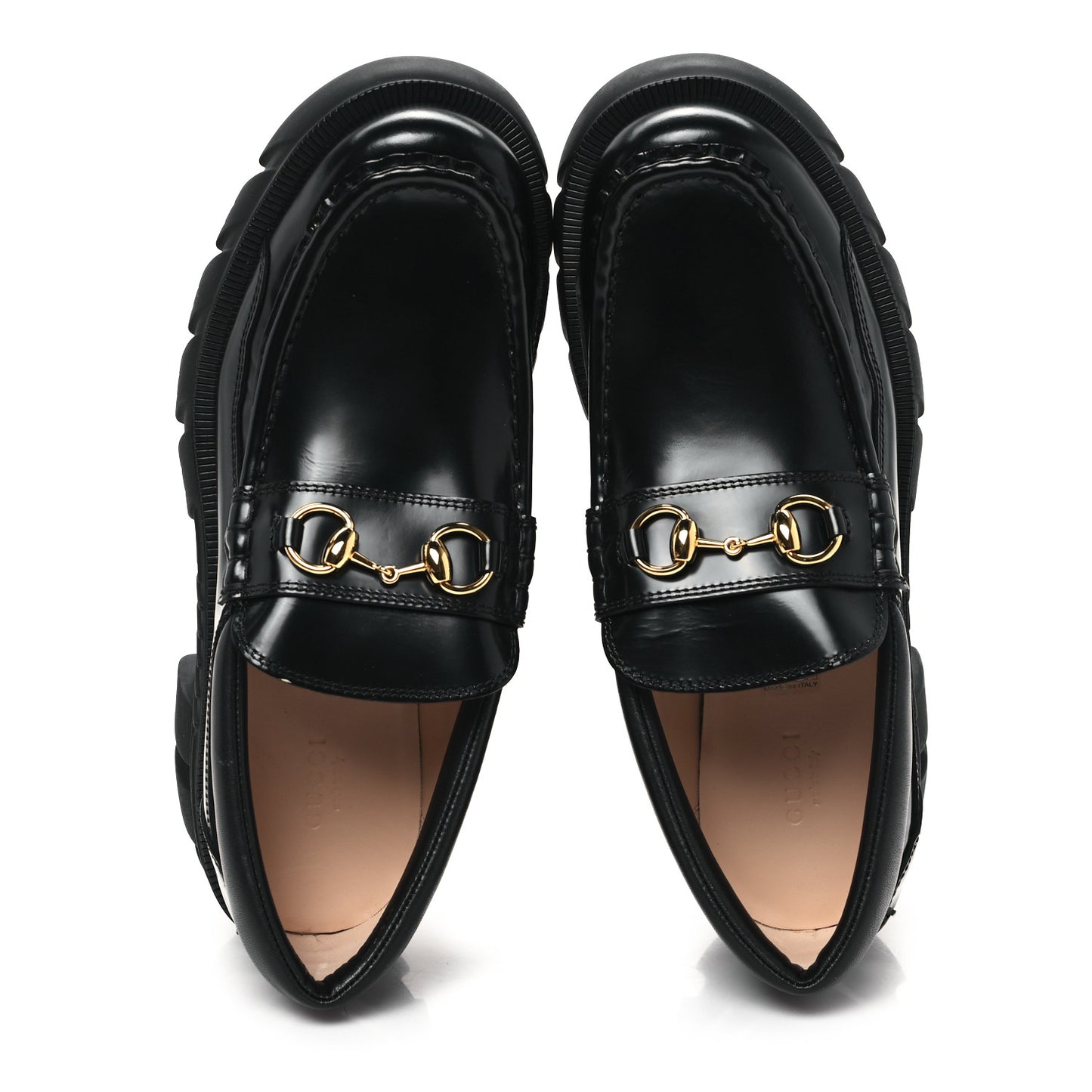 Magnum Calfskin Nappa Samoa Womens Horsebit Platform Chunky Lug Sole 40mm Loafers 41 Black