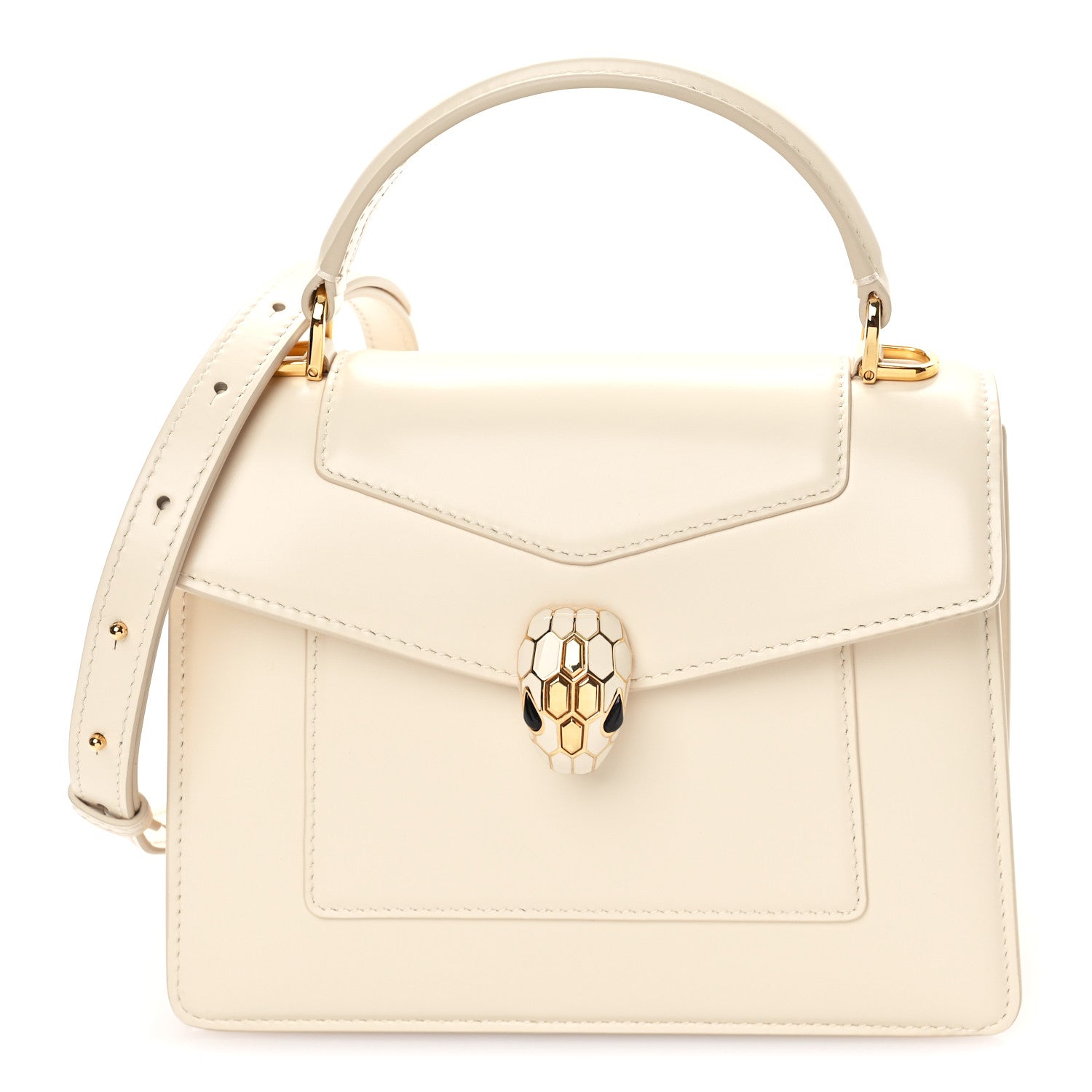 Bulgari Calfskin Serpenti Forever Medium Top Handle Perla 1 of 10