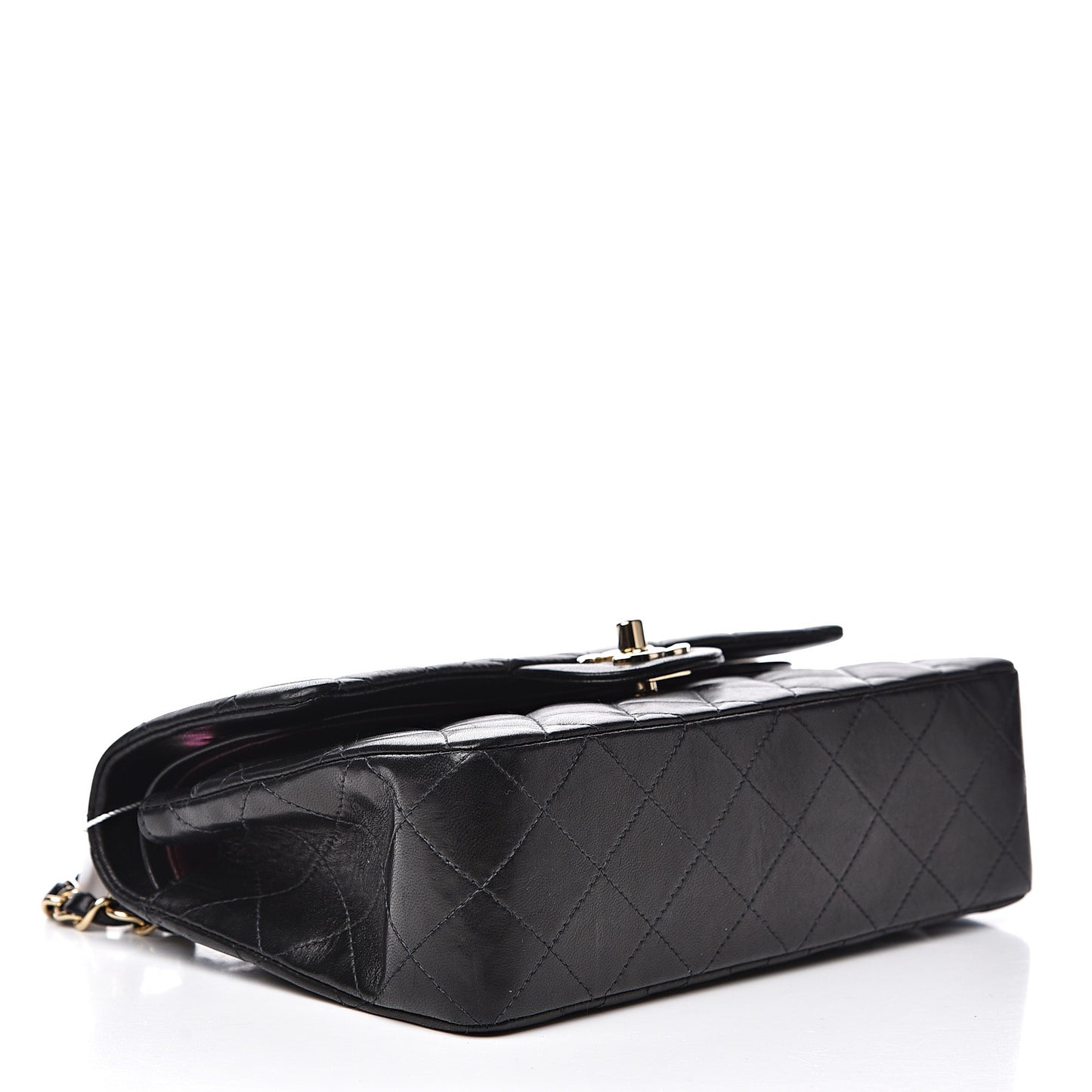 Lambskin Quilted Small Double Flap Black