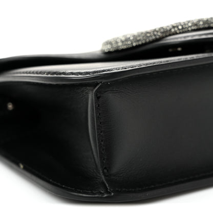 Valentino Garavani Calfskin Crystal Vlogo Small Loco Shoulder Bag Black 9 of 10