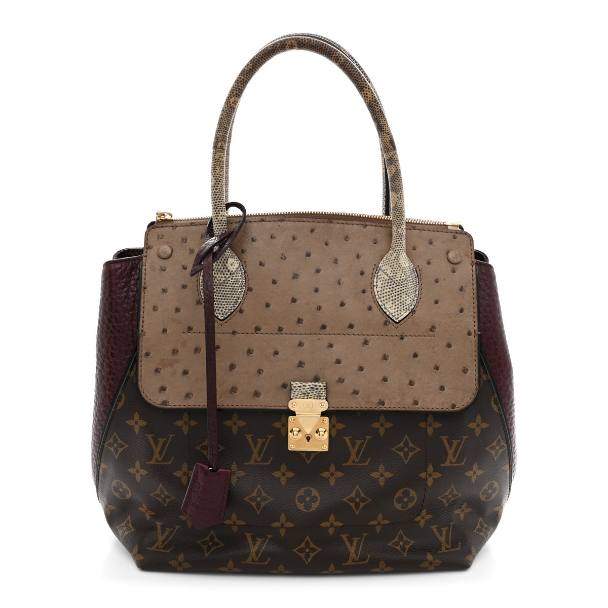 Louis Vuitton Ostrich Lizard Majestueux Tote MM Bordeaux 1 of 14