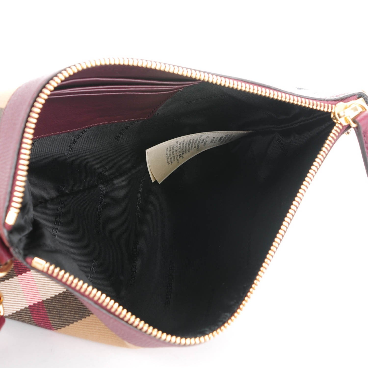Burberry House Check Derby Peyton Crossbody Clutch Bag Mahogany Red 5 of 9