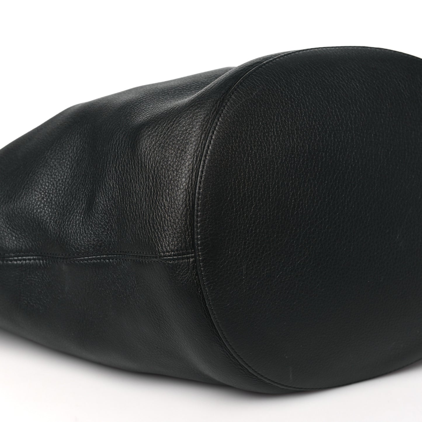 Pebbled Sport Calfskin Medium Lotus Tote Black