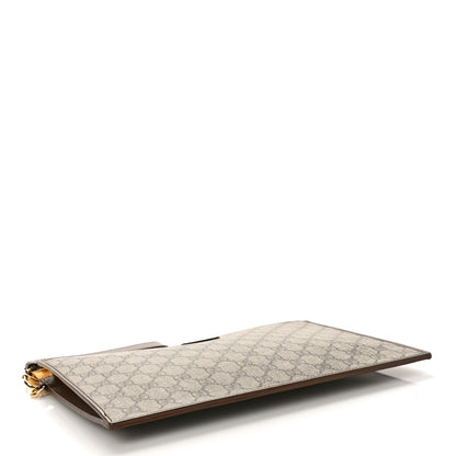 Gucci GG Supreme Monogram Azalea Calfskin Retro Interlocking G Wristlet Pouch Beige Ebony Brown Sugar 4 of 8