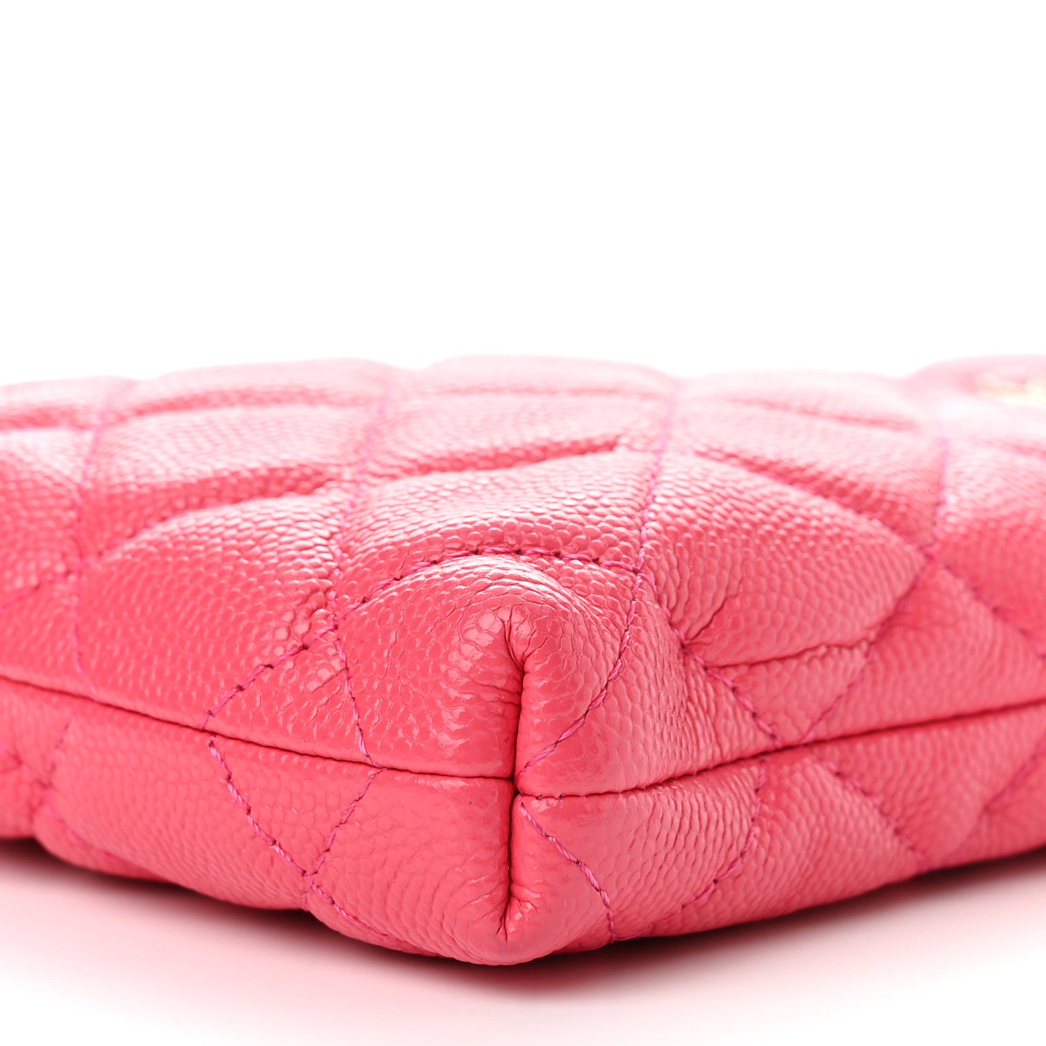Chanel Caviar Quilted French New Wave Phone Holder With Chain Pink 7 of 12