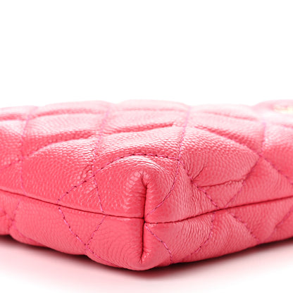 Chanel Caviar Quilted French New Wave Phone Holder With Chain Pink 7 of 12