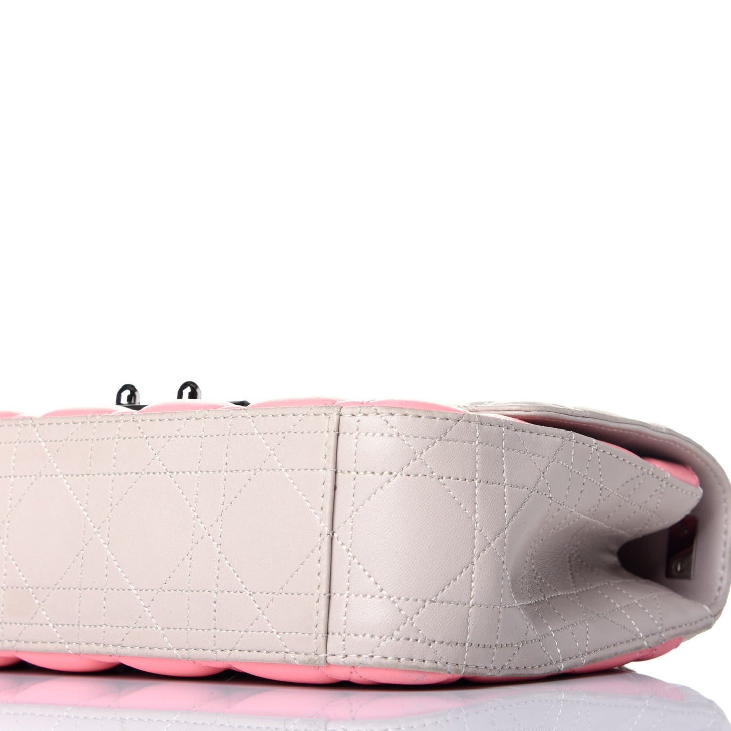Lambskin Cannage Medium Miss Dior Flap Pink Grey