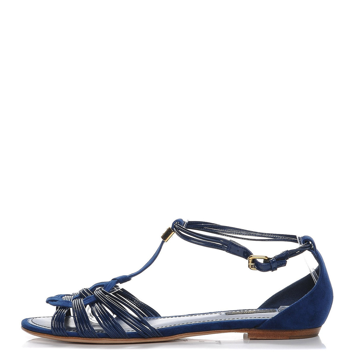 Louis Vuitton Suede Patent Calfskin Vaniglia Sandals 39 Blue 1 of 7