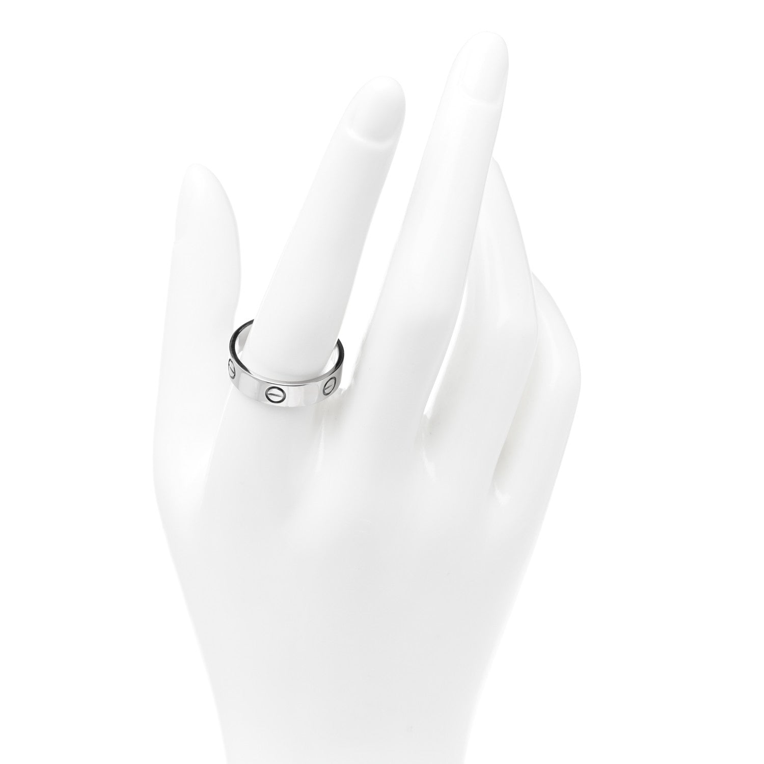 Cartier 18K White Gold 5.5mm LOVE Ring 61 9.5 2 of 4