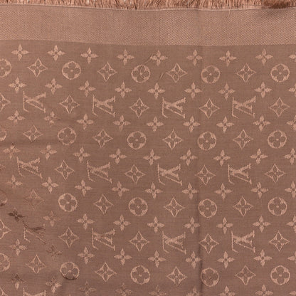 Louis Vuitton Silk Wool Monogram Shawl Cappuccino 2 of 4