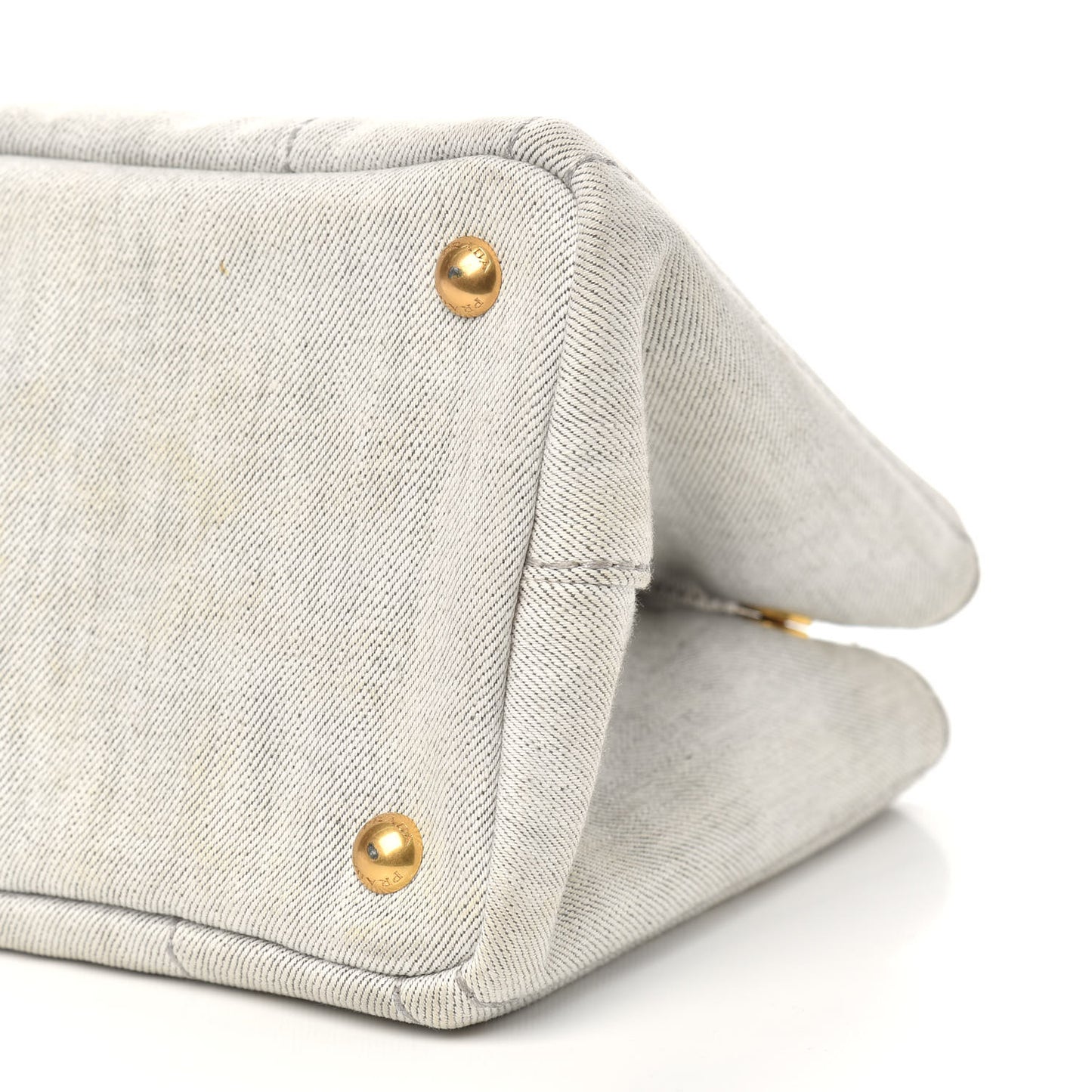 Denim Small Logo Tote Bianco