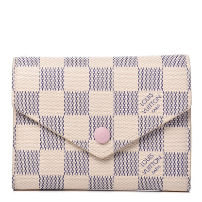 Louis Vuitton Damier Azur Victorine Wallet Rose Ballerine 1 of 7