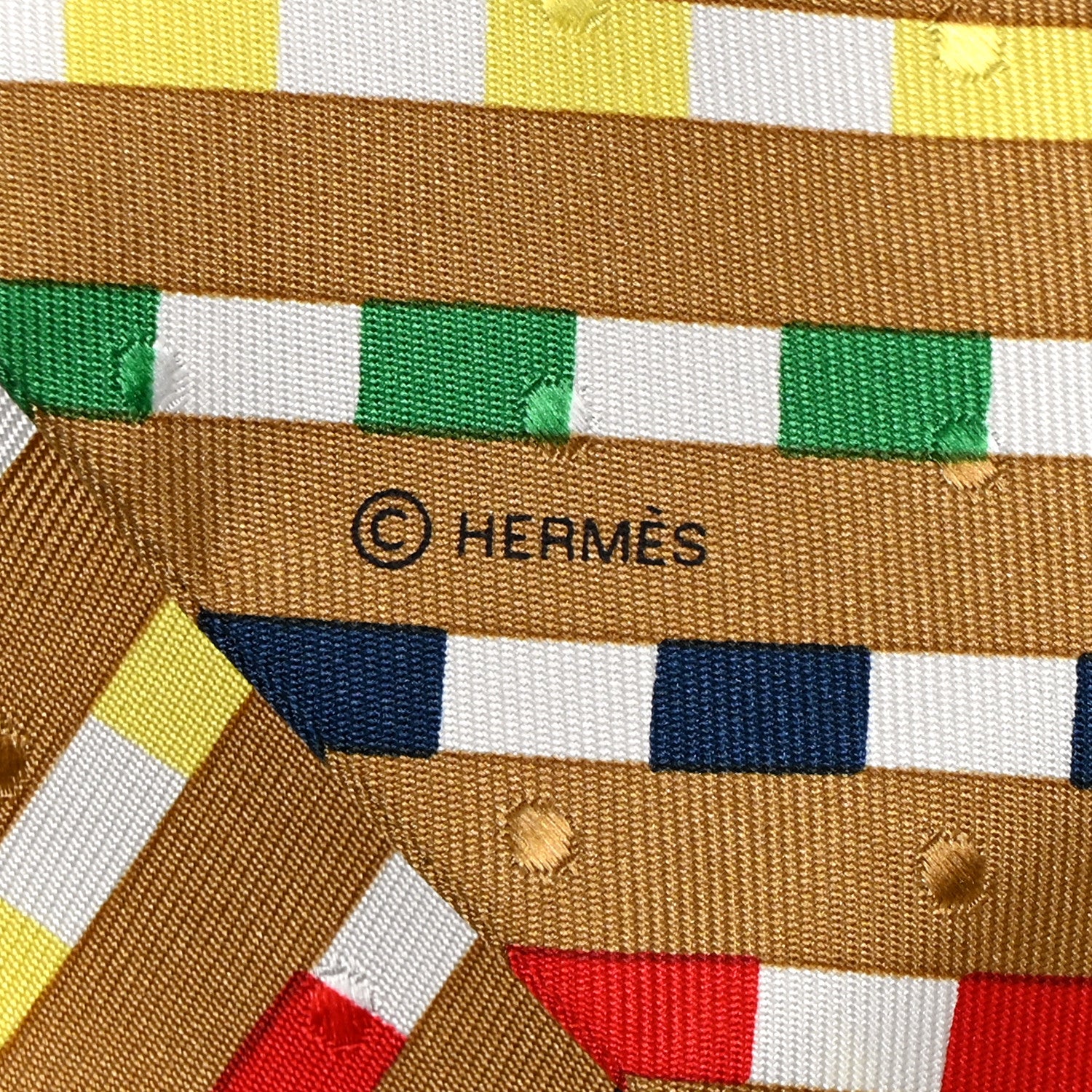 Hermes Silk Bouclerie Moderne Plumetis Twilly Tabac Rose Bleu 4 of 4