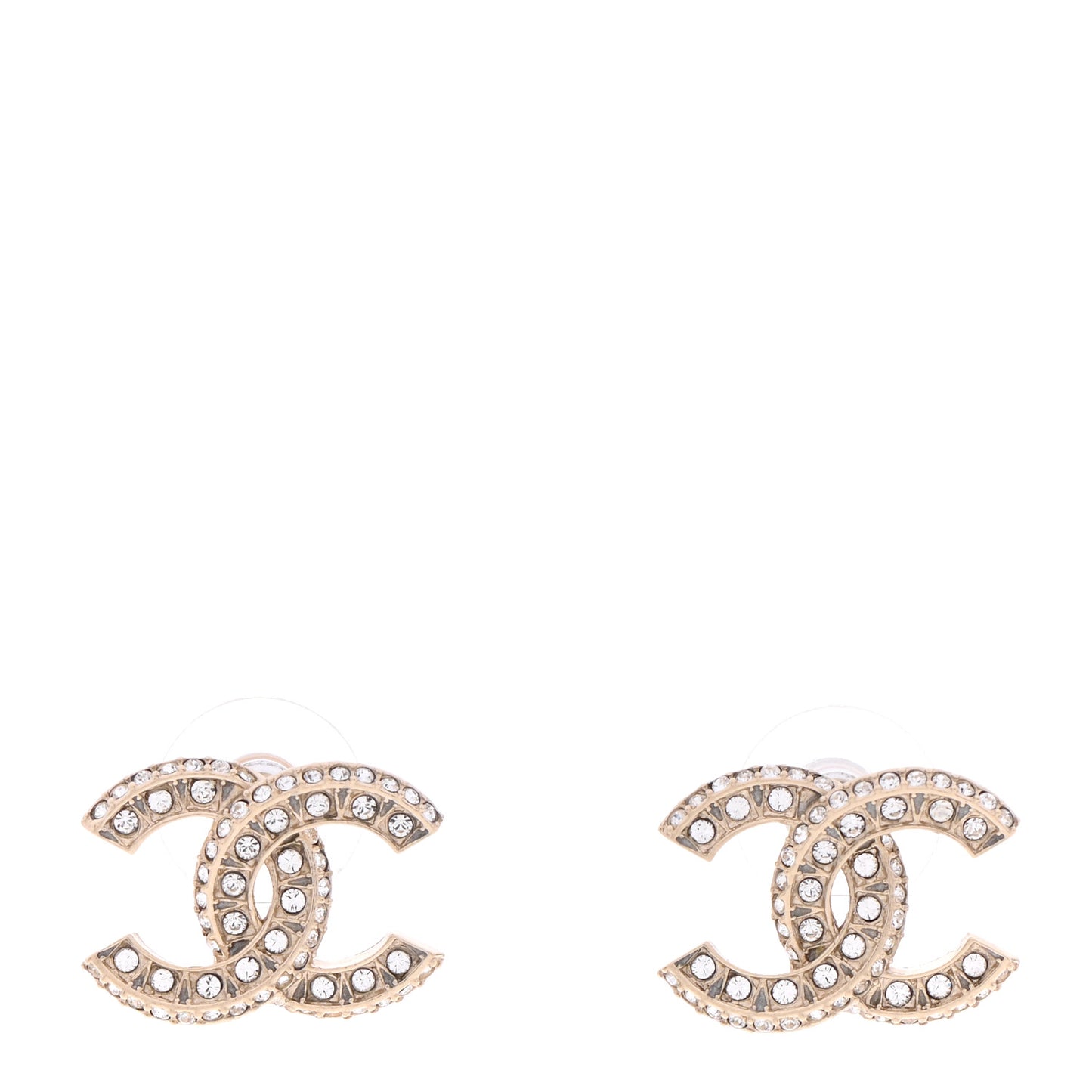 Crystal Timeless CC Earrings Light Gold
