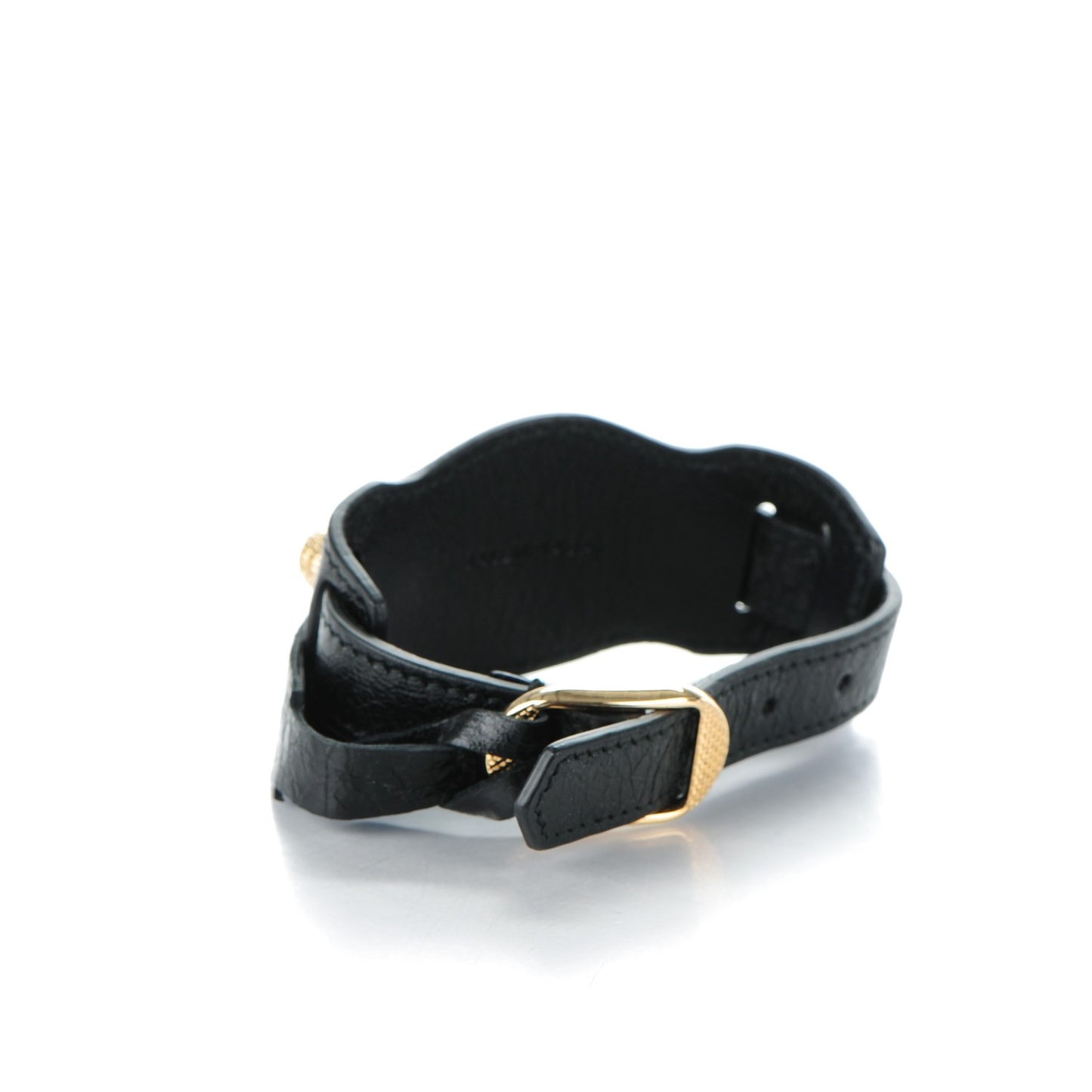 Agneau Arena Giant 12 Gold Hardware L Bracelet Black