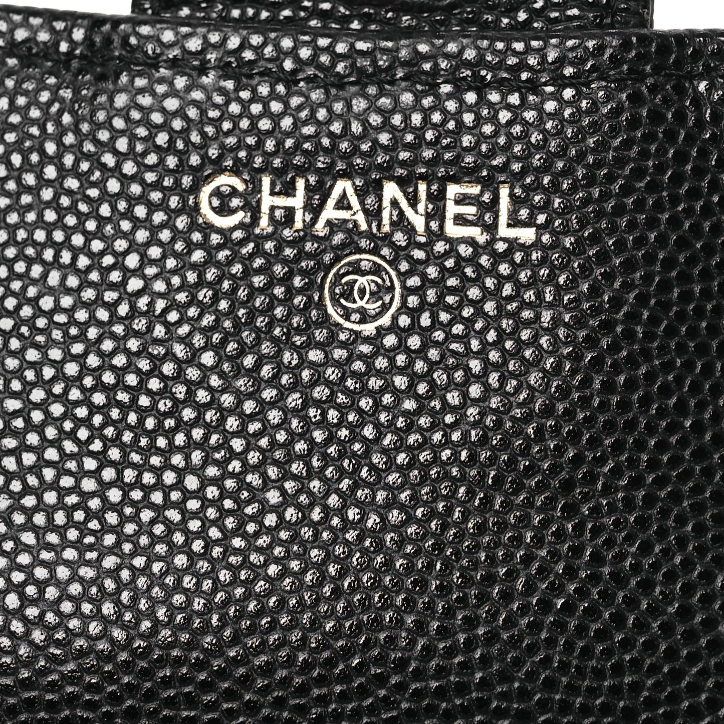 Caviar Quilted Flap Phone Holder With Chain Black