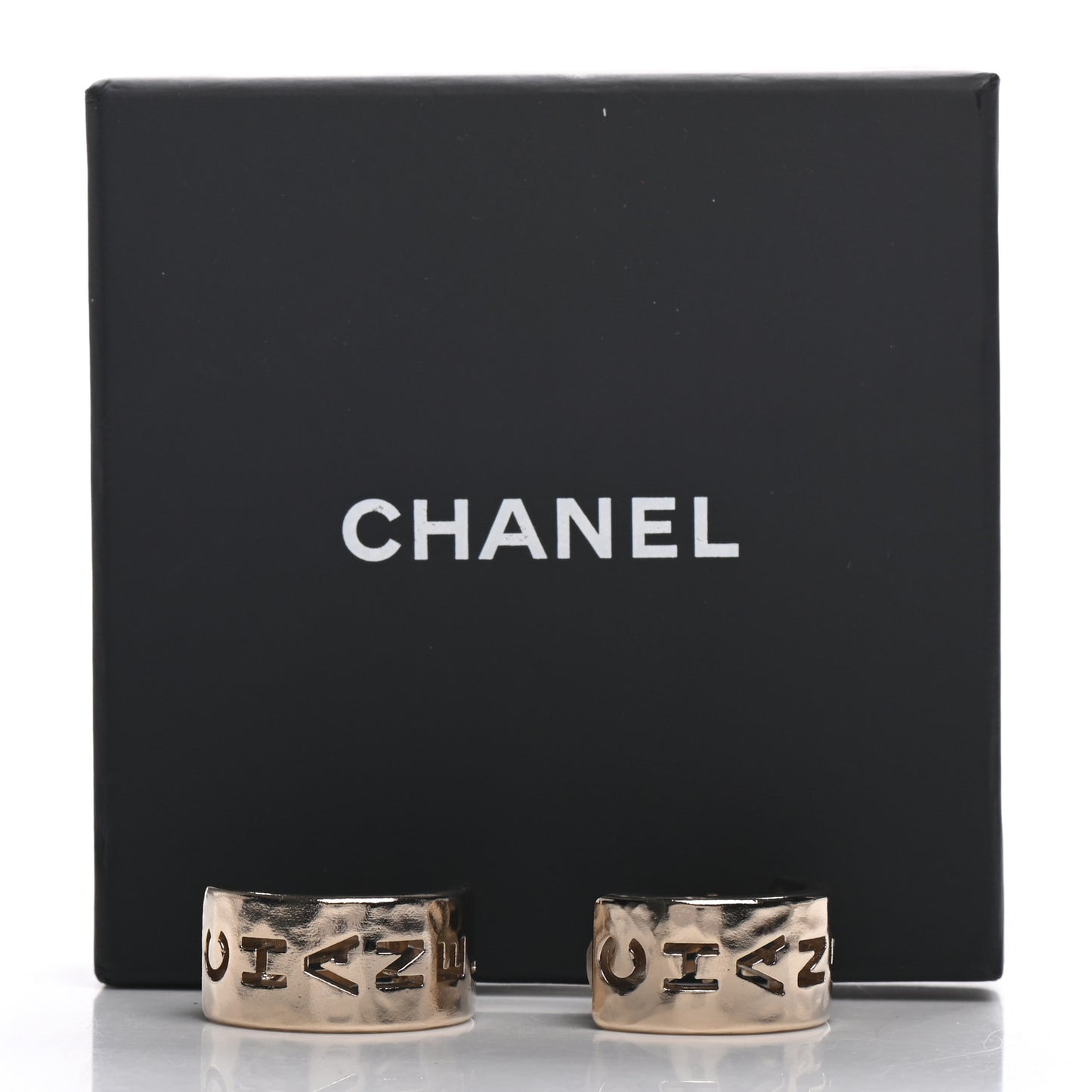 Metal Bow-tiful CC Hoop Clip On Earrings Gold
