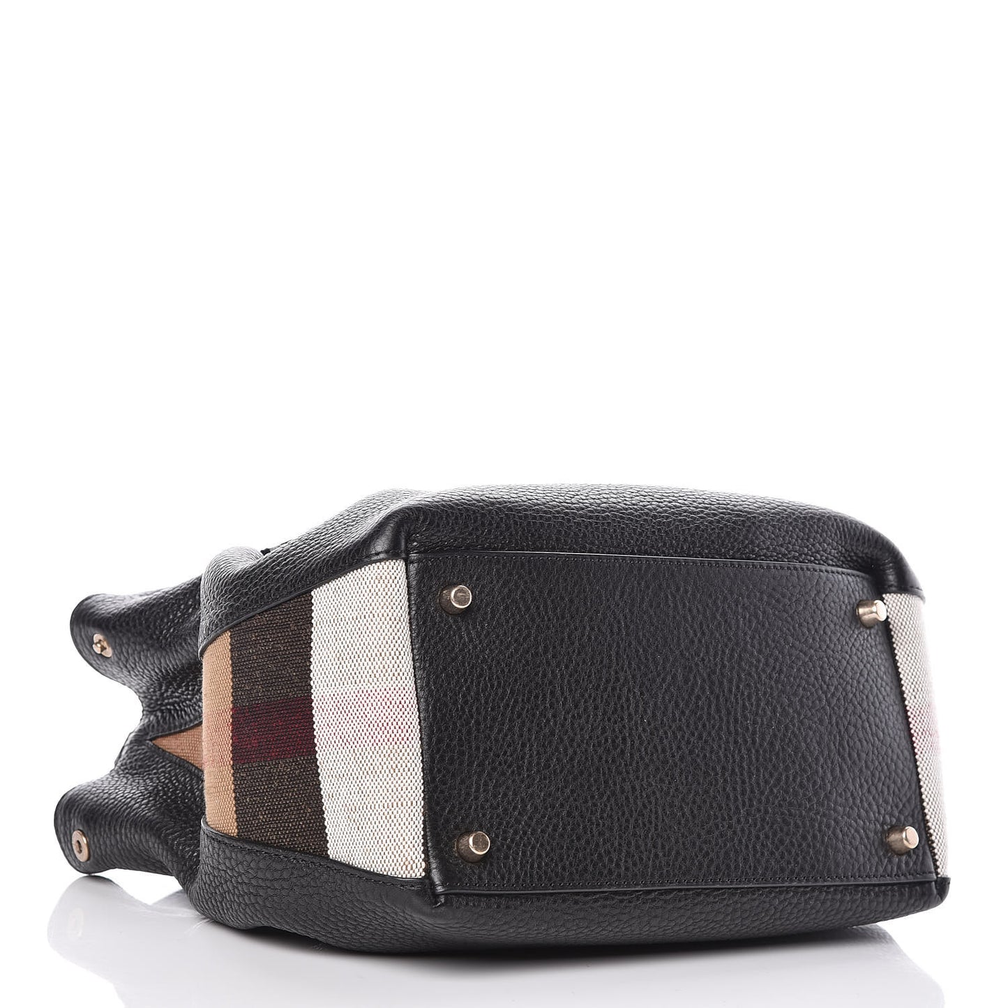 Grainy Calfskin House Check Small Maidstone Black