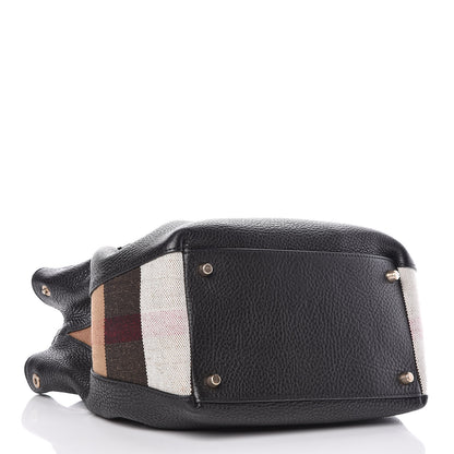 Burberry Grainy Calfskin House Check Small Maidstone Black 4 of 10