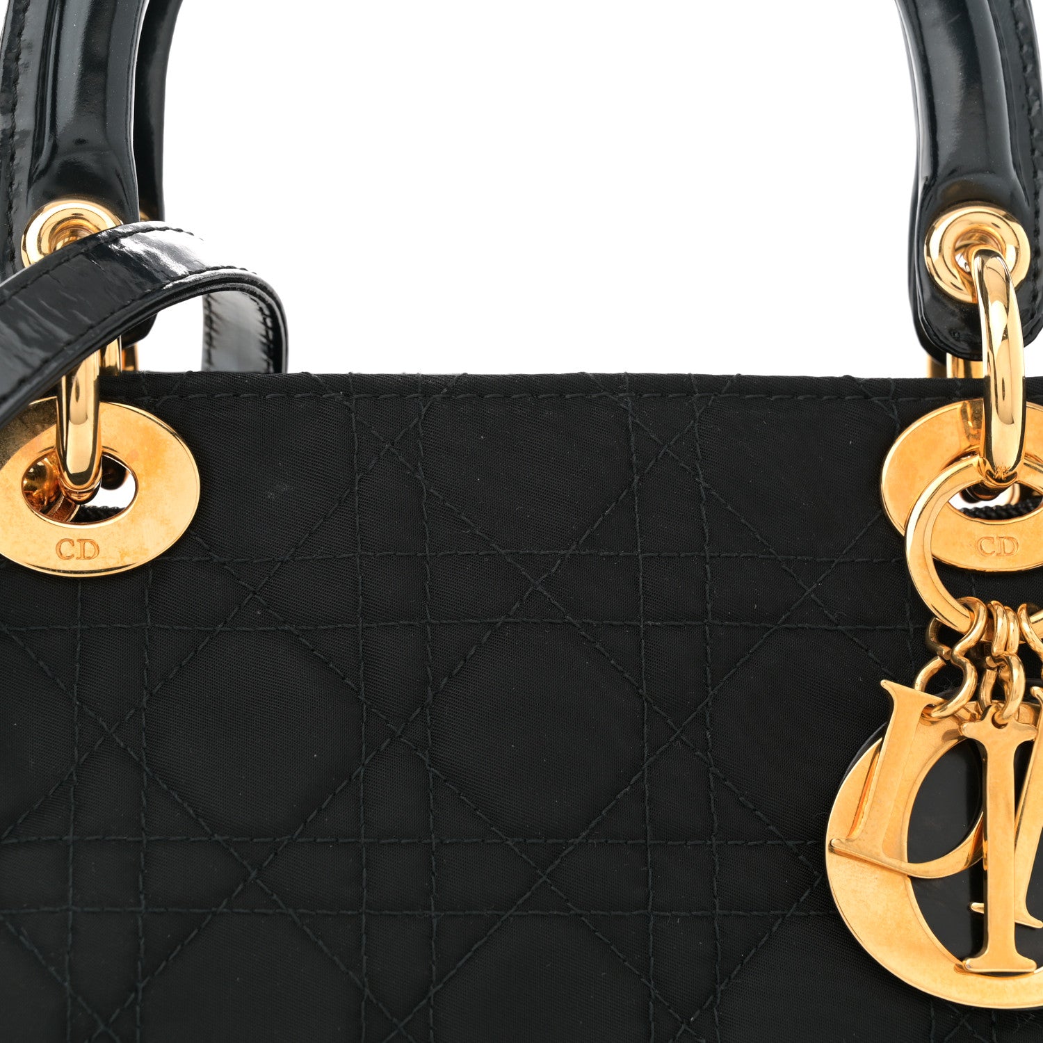Christian Dior Nylon Cannage Medium Lady Dior Black 8 of 12