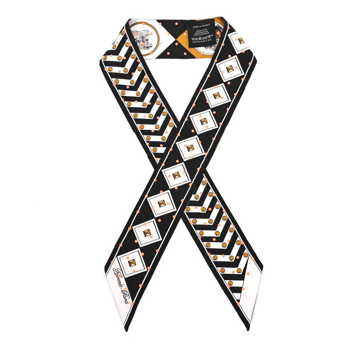 Silk Colliers et Chiens Twilly Black Gold White