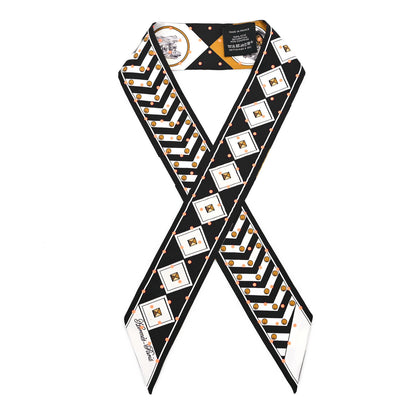 Hermes Silk Colliers et Chiens Twilly Black Gold White 1 of 4