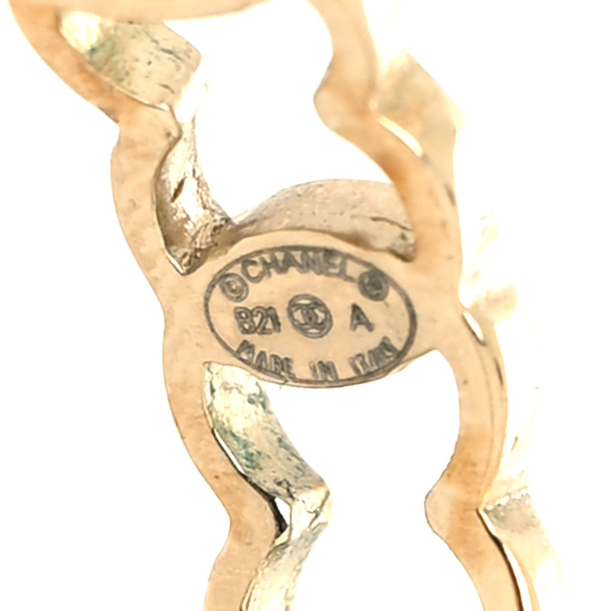 Metal CC Hoop Earrings Gold
