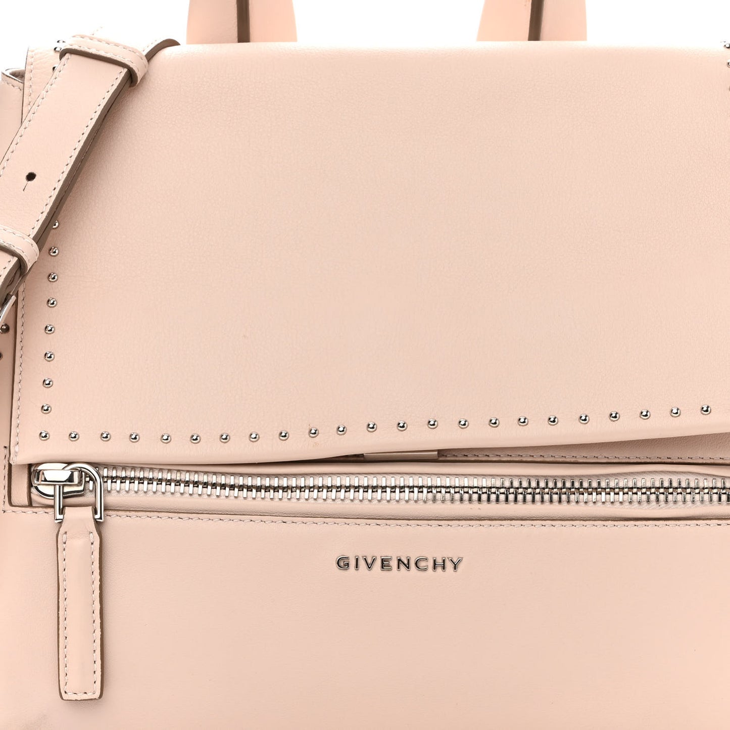 Calfskin Mini Studded Pandora Pure Flap Bag Sand