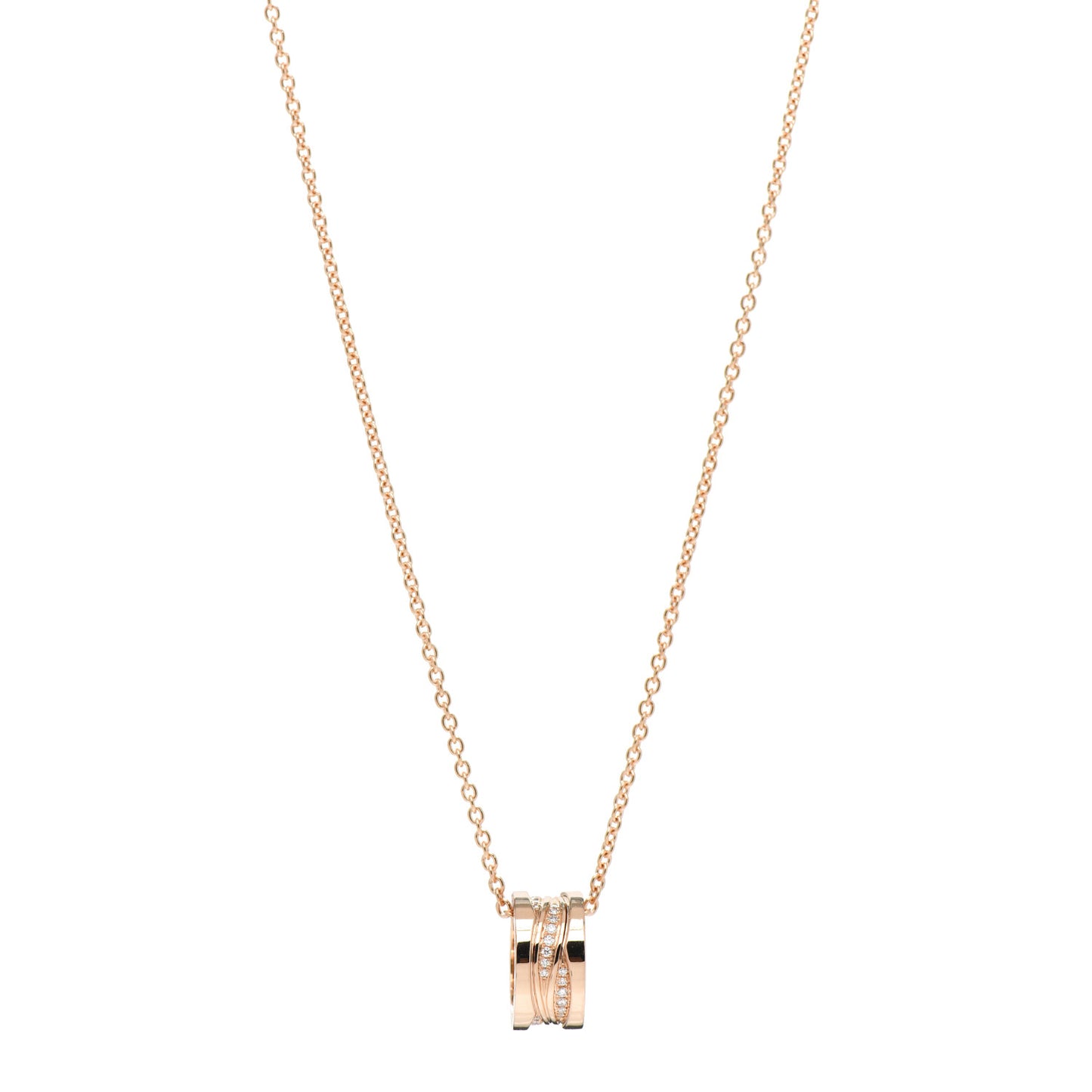 18K Rose Gold Diamond B.Zero1 Legend Pendant Necklace