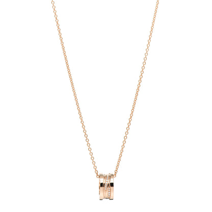 Bulgari 18K Rose Gold Diamond B.Zero1 Legend Pendant Necklace 1 of 5