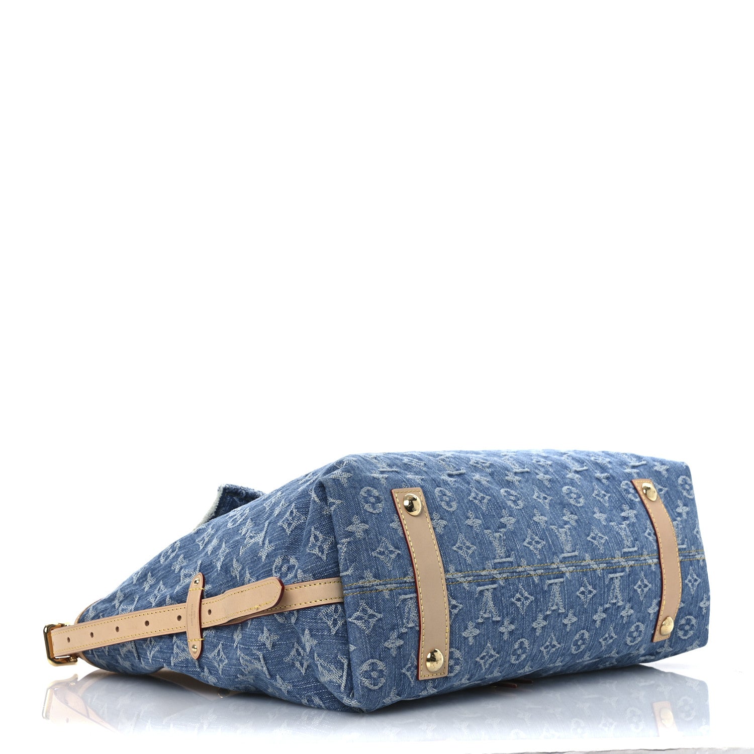 Louis Vuitton Monogram Denim CarryAll MM Blue 4 of 27
