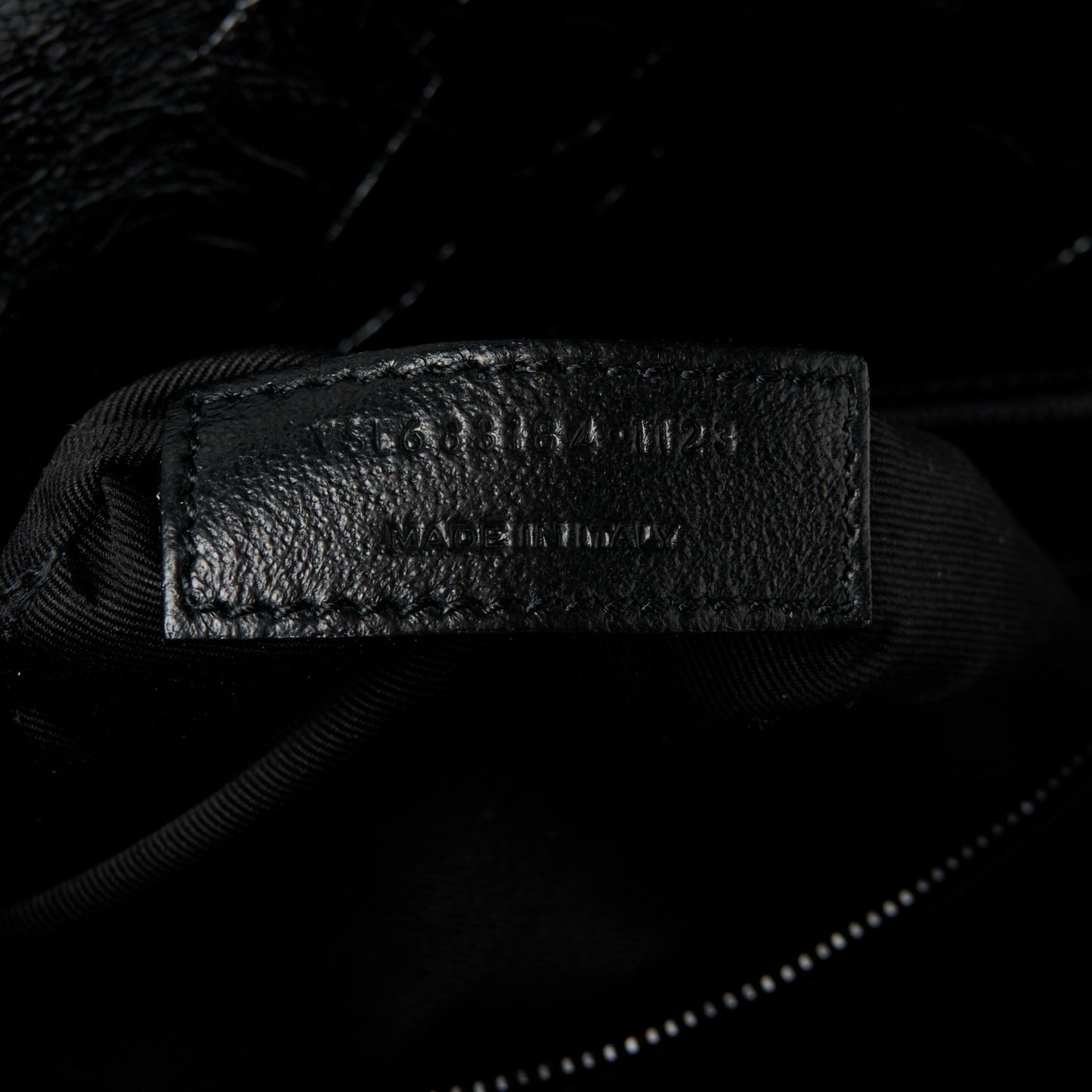 Crinkled Calfskin Matelasse Monogram Medium Niki Chain Satchel Black