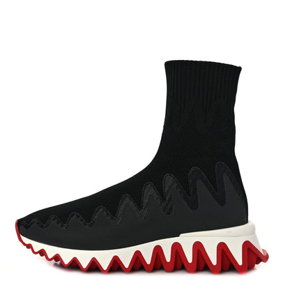 Christian Louboutin Knit Mesh Sharky Sock Sneakers 35 Black 1 of 7