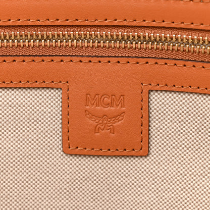 MCM Visetos Medium Delmy Shopper Tote Cognac 6 of 10