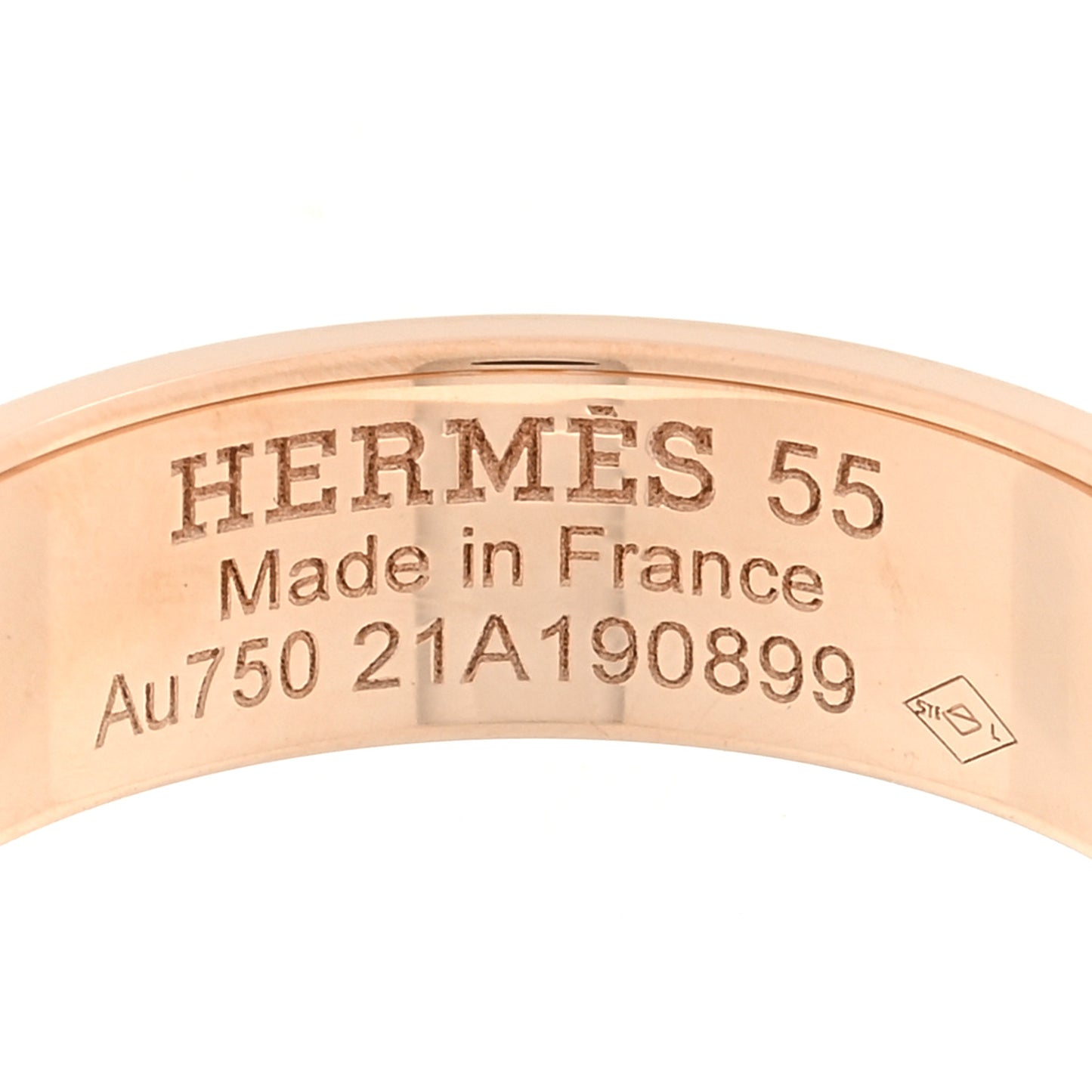 18K Rose Gold Diamond PM H D'Ancre Ring 55 7.25