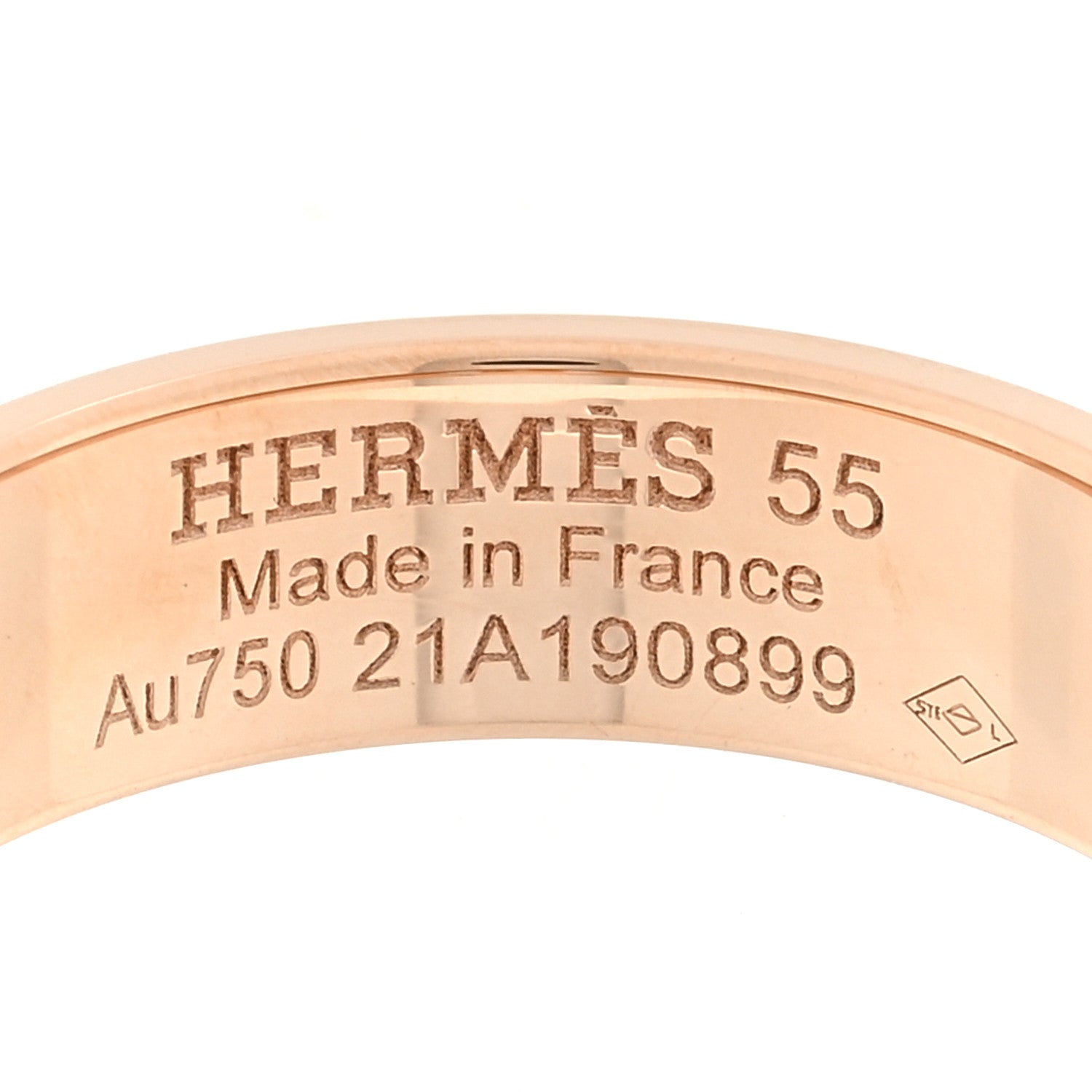 Hermes 18K Rose Gold Diamond PM H D'Ancre Ring 55 7.25 4 of 5