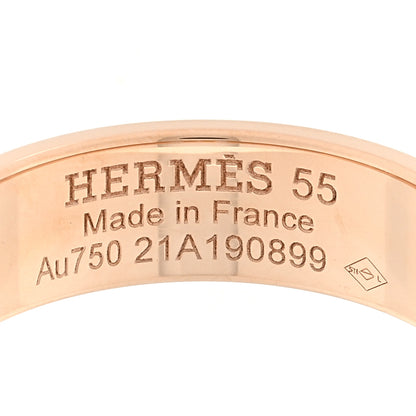 Hermes 18K Rose Gold Diamond PM H D'Ancre Ring 55 7.25 4 of 5