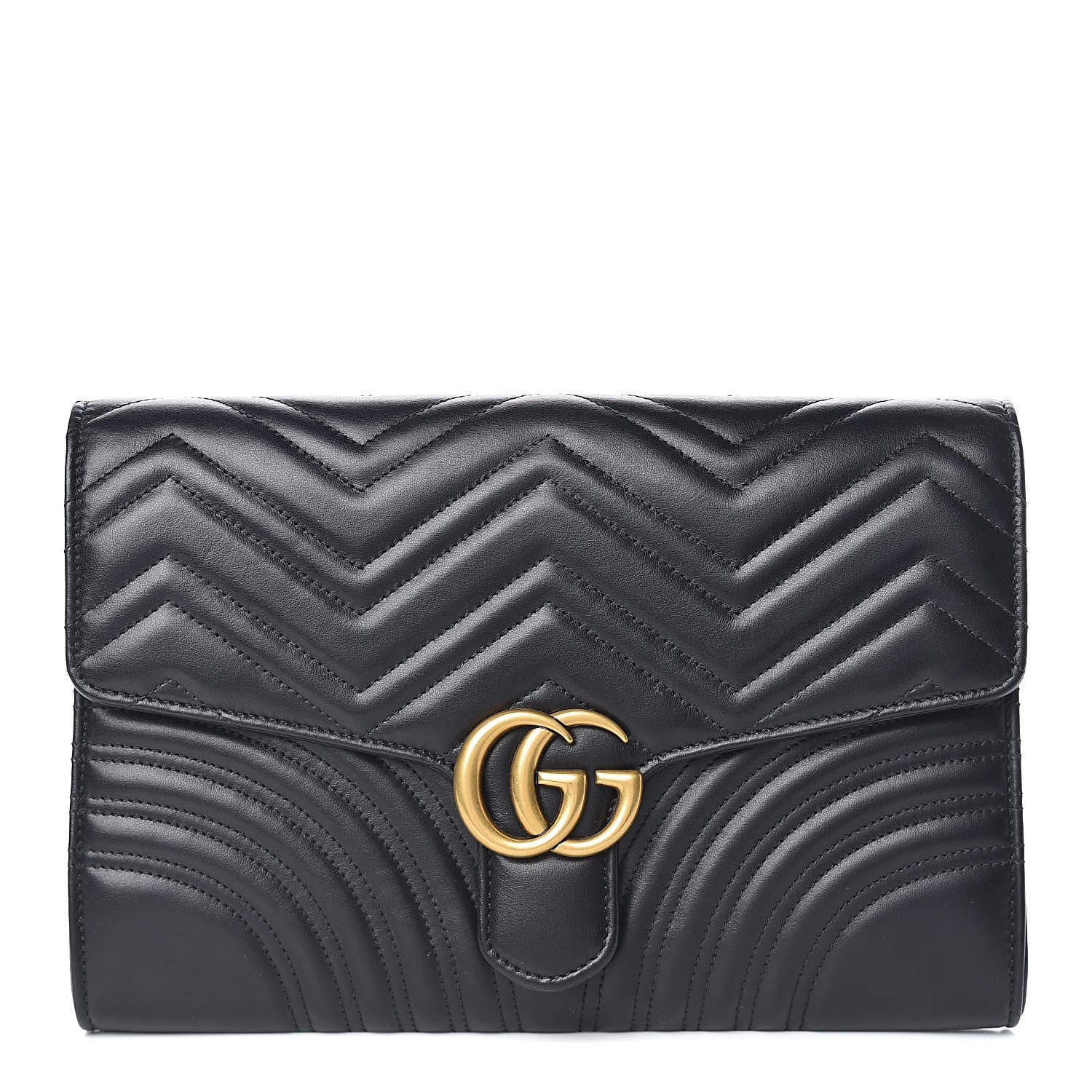 Gucci Calfskin Matelasse GG Marmont Clutch Black 1 of 10